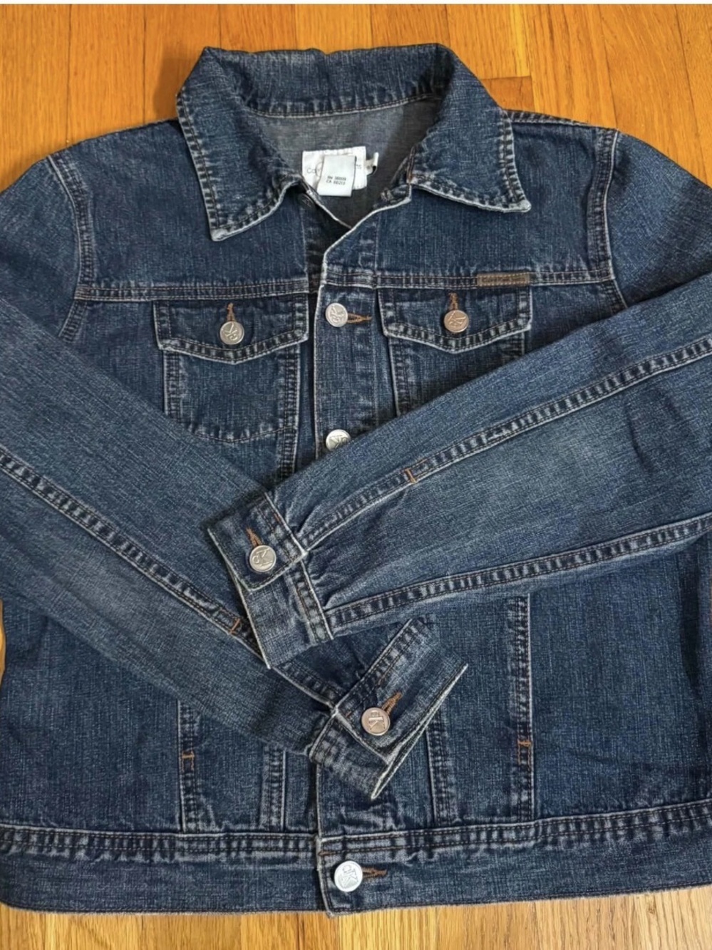 Calvin Klein CK Jean Jacket Women's Small Blue Denim Dark Wash 90's Y2K